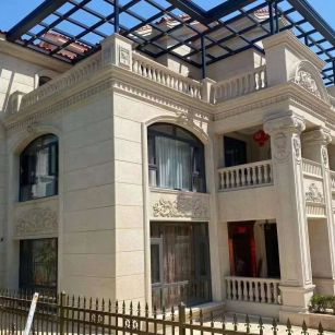 武汉 黄金麻花岗岩荔枝面别墅外墙干挂