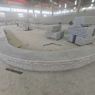 武汉 芝麻白异形坐凳，自然面光面弧形加工