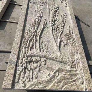 武汉 黄金麻雕刻板浮雕迎客松