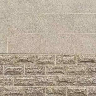 武汉 黄金麻自然面蘑菇石配荔枝面干挂