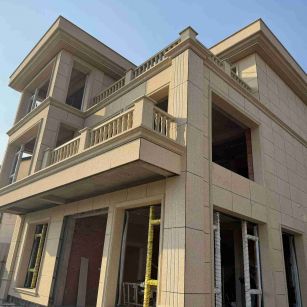 武汉 黄金麻花岗岩石材荔枝面外墙干挂效果展示