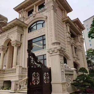 武汉 黄金麻花岗岩别墅外墙干挂效果展示