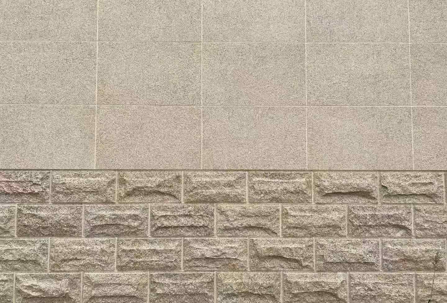 武汉 黄金麻自然面蘑菇石配荔枝面干挂