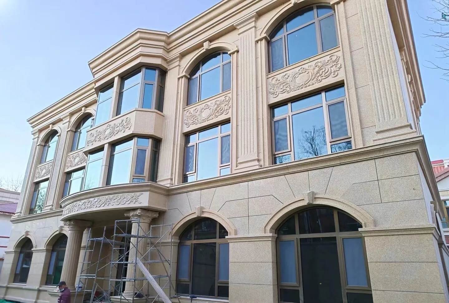 武汉 黄金麻花岗岩别墅外墙干挂